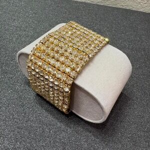 Glamerous Gold rhinestone bracelet elastic